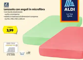 ALDI My Living Style Lenzuolo con angoli in microfibra 90x190 e 100x200cm offerta