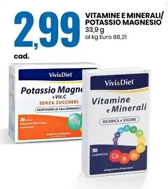 Eurospin Vitamine e minerali/potassio magnesio offerta