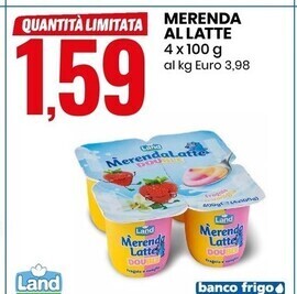 Eurospin Land merenda al latte offerta