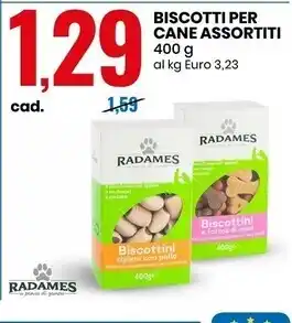 Eurospin Radames biscotti per cane assortiti offerta