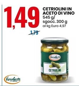 Eurospin Varia gusto cetriolini in aceto di vino offerta