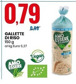 Eurospin Amo essere bio gallette di riso offerta