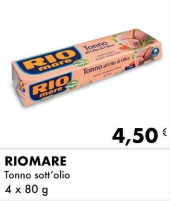 Iper Tosano Riomare Tonno sott'olio 4 x 80 g offerta