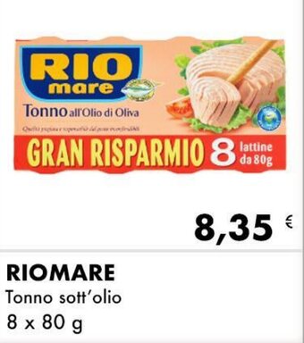 Iper Tosano Riomare Tonno sott'olio 8 x 80 g offerta