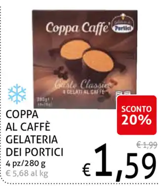 Ecu Discount Gelateria dei Portici Coppa Al Caffé 4pz/280g offerta