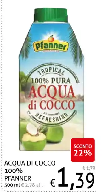 Ecu Discount Pfanner Acqua di Cocco 100% 500ml offerta