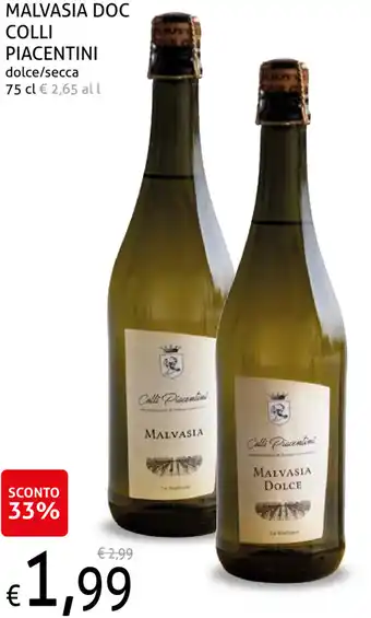 Ecu Discount Colli Piacentini Malvasia D.O.C. 75cl offerta