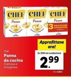Lidl Chef panna da cucina offerta