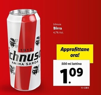 Lidl Ichnusa birra offerta