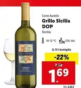Lidl Corte aurelio grillo sicilia dop offerta