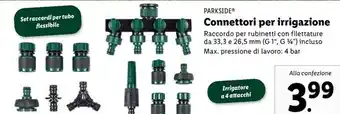 Lidl Parkside connettori per irrigazione offerta