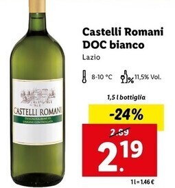 Lidl Castelli romani doc bianco offerta