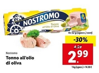 Lidl Nostromo tonno all'olio di oliva offerta
