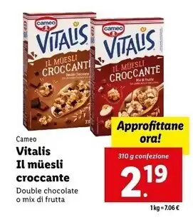 Lidl Cameo vitalis il muesli croccante offerta