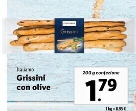 Lidl Italiamo grissini con olive offerta