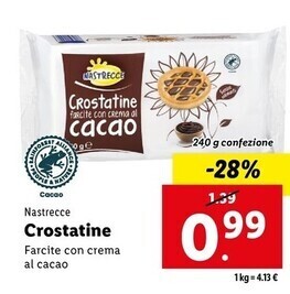 Lidl Nastrecce crostatine offerta