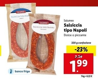 Lidl Salumeo salsiccia tipo napoli offerta