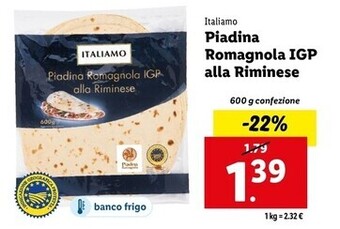 Lidl Italiamo piadina romagnola igp alla riminese offerta