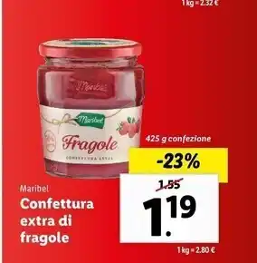 Lidl Maribel confettura extra di fragole offerta