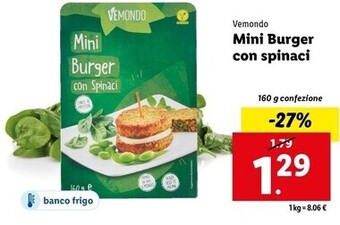 Lidl Vemondo mini burger con spinaci offerta