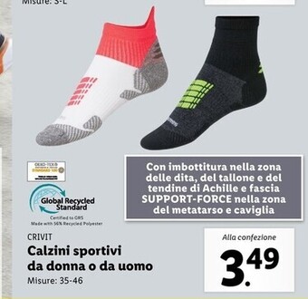 Lidl Crivit calzini sportivi da donna o da uomo offerta