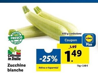 Lidl Zucchine bianche offerta