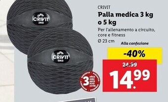 Lidl Crivit palla medica 3 kg o 5 kg offerta