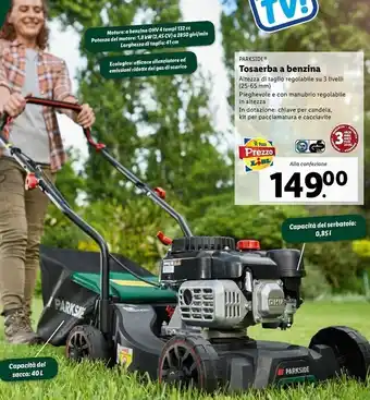 Lidl Parkside tosaerba a benzina offerta
