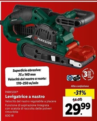 Lidl Parkside levigatrice a nastro offerta