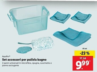 Lidl Aquapur set accessori per pulizia bagno offerta