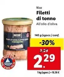 Lidl Nixe filetti di tonno offerta