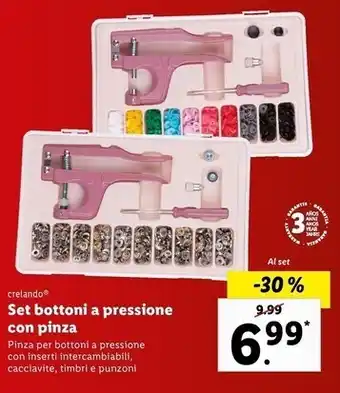 Lidl Crelando set bottoni a pressione con pinza offerta