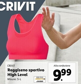 Lidl Crivit reggiseno sportivo high level offerta