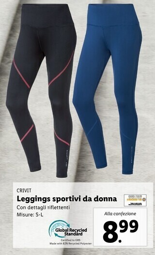 Lidl Crivit leggings sportivi da donna offerta