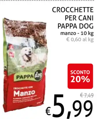 Ecu Discount Pappa Dog Crocchette per Cani manzo 10kg offerta