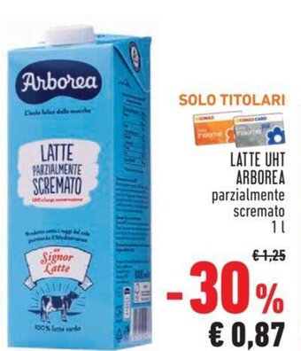 Conad Arborea Latte UHT 1 l offerta