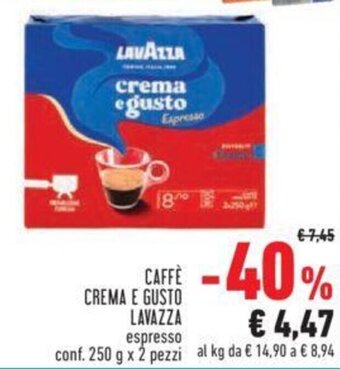 Conad Lavazza Caffè Crema E Gusto Conf 250 g x 2 pezzi offerta