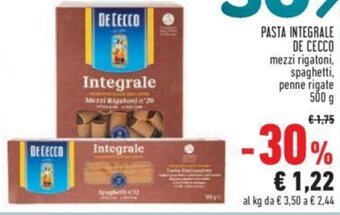 Conad De Cecco Pasta Integrale 500 g offerta
