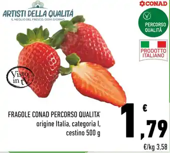 Conad Fragole Conad Percorso Qualità 500 g offerta