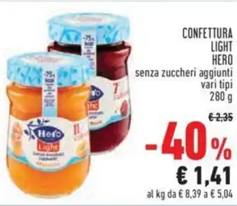 Conad Her Light Confettura 280 g offerta