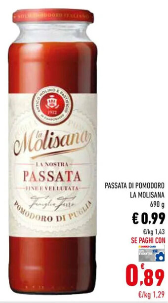 Conad La Molisana Passata di Pomodoro 690 g offerta