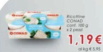Conad Ricottine conf. 100 g x 2 pezzi