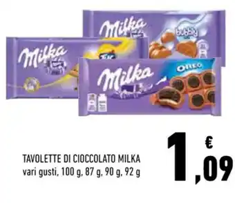 Conad Milka Tavolette di cioccolato 100 g, 87 g, 90 g, 92 g offerta