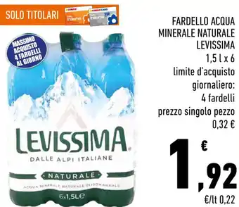 Conad Levissima Fardello Acqua mineral naturale 1,5 l x 6 offerta