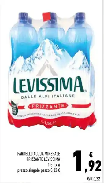 Conad Levissima Fardello acqua minerale frizzante 1,5 l x 6 offerta