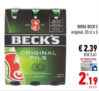 Conad Beck's Birra 33 cl x 3 offerta
