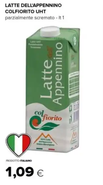 Tigre Latte Dell'Appennino Colfiorito UHT Parzialmente Scremato lt 1 offerta