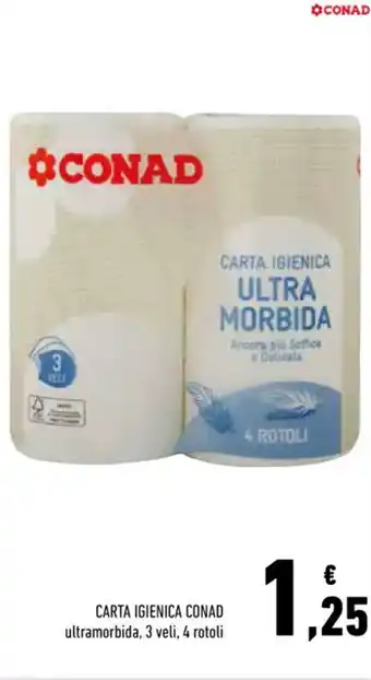 Conad Conad Carta Igienica 4 rotoli offerta