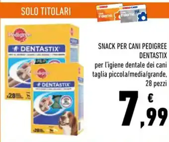Conad Pedigree Dentastix Snack per cani 28 pezzi offerta