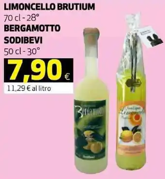 Limoncello Brutium 70 cl, Bergamotto Sodibevi 50 cl